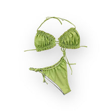 Load image into Gallery viewer, Yacht Me Green Ruched Bikini
