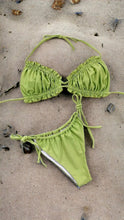 Load image into Gallery viewer, Yacht Me Green Ruched Bikini
