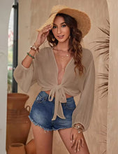 Load image into Gallery viewer, Bare Breeze Tie Blouse
