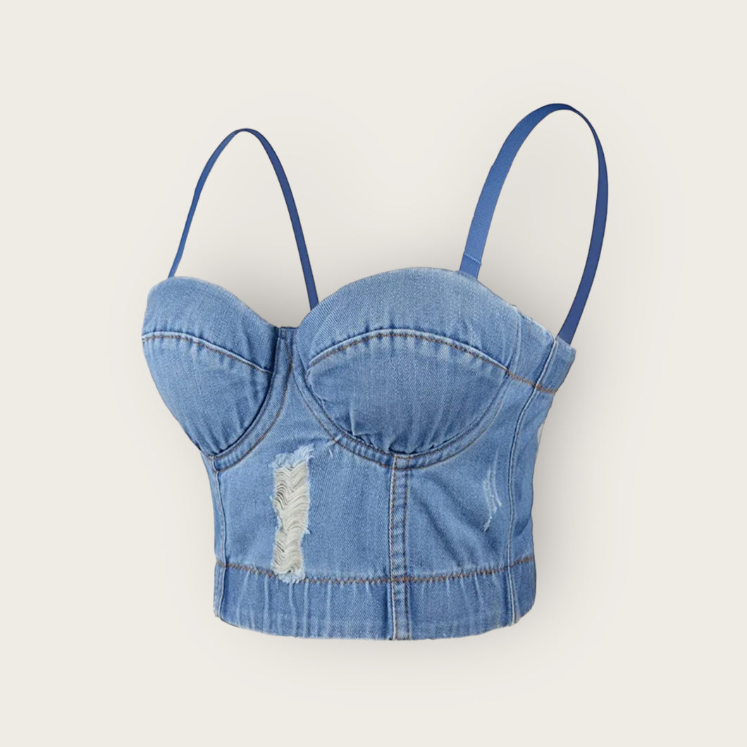 Go FKN Crazy Denim Corset