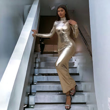 Load image into Gallery viewer, Galaxy Princess Chrome Ruched Dress
