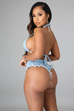 Load image into Gallery viewer, Buns Out Denim Bikini
