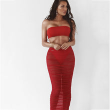 Load image into Gallery viewer, Vixen Sheer Ruched Skirt Cover Up
