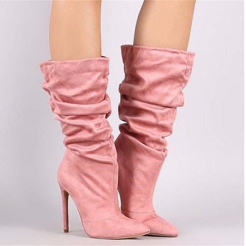 Loose Ruched MidCalf Boots