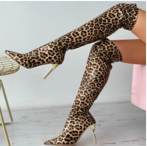 Faux Leather Over the Knee Boots