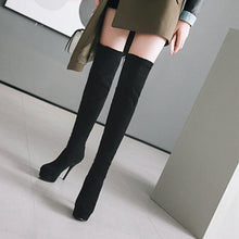 Load image into Gallery viewer, Platform Suede Over The Knee Boots
