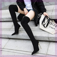 Load image into Gallery viewer, Faux Leather Over the Knee Boots
