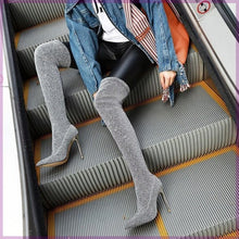 Load image into Gallery viewer, Faux Leather Over the Knee Boots
